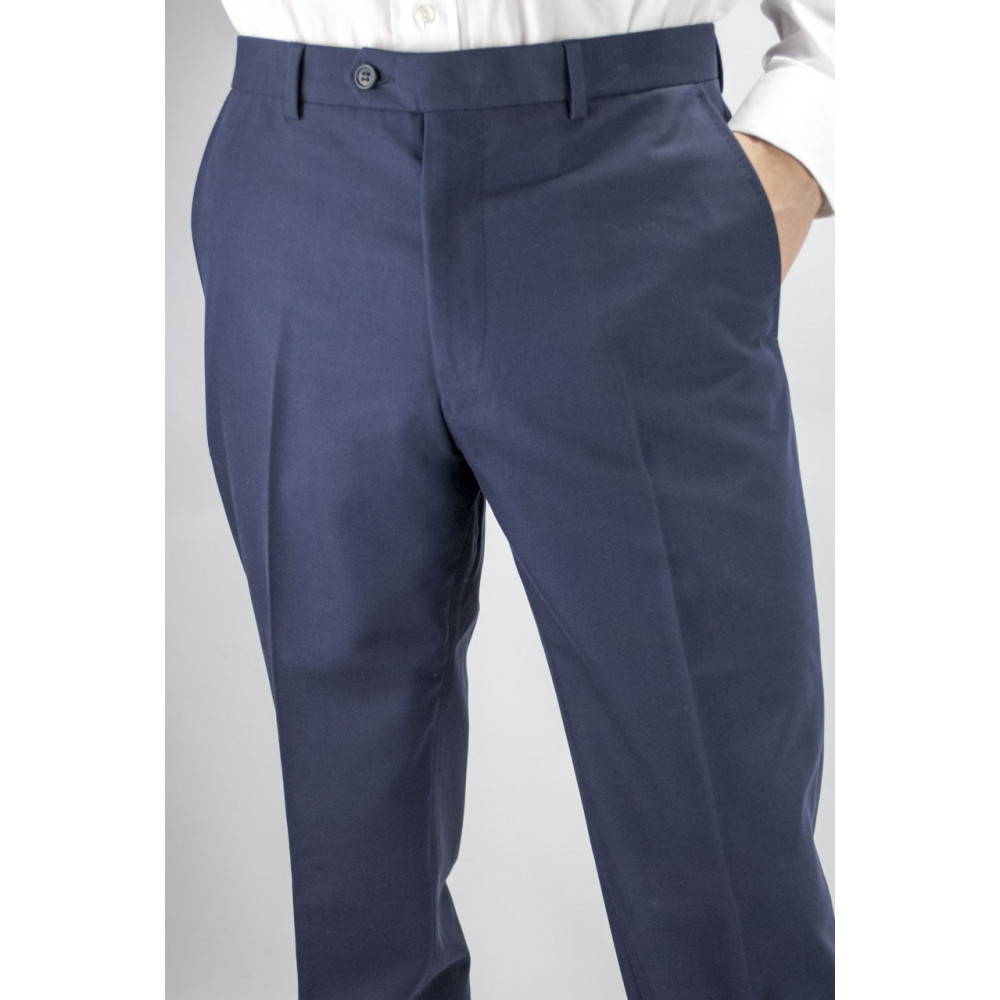 Pantaloni Uomo Classico taglia 50 Blu Navy Cotone - PE