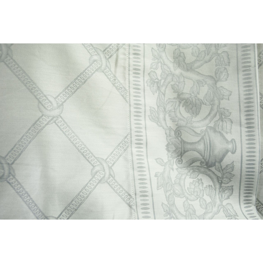 Pair Pillowcases Cotton Satin Jacquard Treillage Gray 52x92