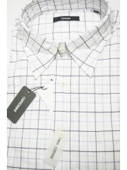 Classic Man Shirt XXL 46-47 White Check Light Blue Oxford Soft Collar