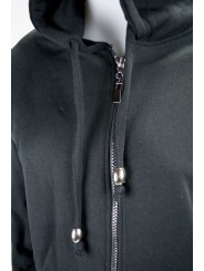 Hooded sweatshirt Black M Skull Rhinestones and Studs fleece Cotton
