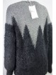 Large Knit Women's zig-Zag Black and Silver