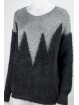 Large Knit Women's zig-Zag Black and Silver