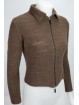 Knit Woman Cardigan Zip Slim XXS 38 Brown 100% Cashmere - Yarn, Bouclé