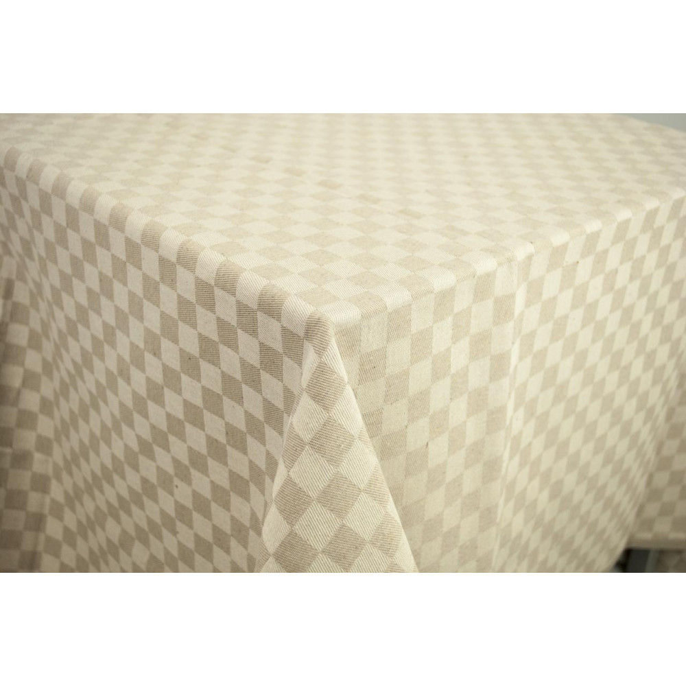 Rectangular Tablecloth x6 Natural Beige Quadri Toscana 140x180 850 100