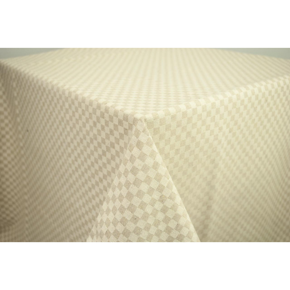 Rechthoekig tafelkleed x6 natuurlijke beige Toscaanse vierkanten 140x180 850101