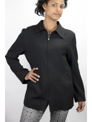 Chaqueta de Mujer tipo Largo abrigo de trinchera Zip de tamaño M - Negro Frescolana - No hay ninguna Marca que Muestra