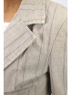 Ladies coat 3/4 Sleeves size 42 S - beige Cotton rows