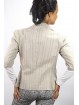Ladies coat 3/4 Sleeves size 42 S - beige Cotton rows