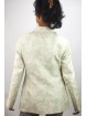 Damen jacke Blazer größe 42, S - Brokat-milchig-Weißen Blumen Aquamarin - Baumwolle