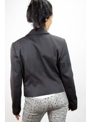 Jacket Short Woman Doppiatasca size 42 - Black Cotton - No Brand Sample
