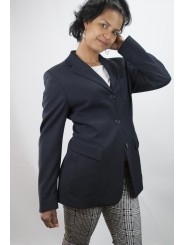 Blazer jacket Long Women's size 42 - Dark Blue Frescolana - Unlined - No Brand Sample