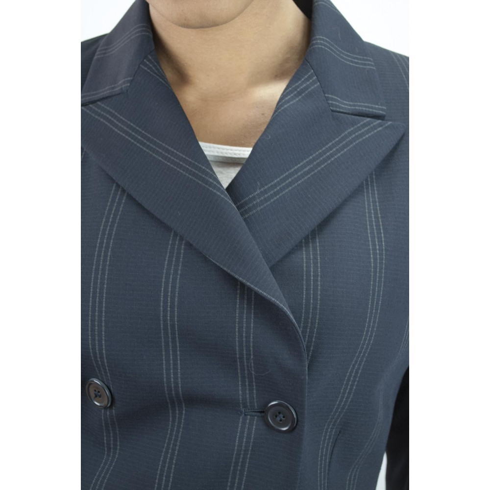Jacket Blazer Women Lapel Puntalancia size 42 - Pinstripe Blue Frescolana - No Brand Sample
