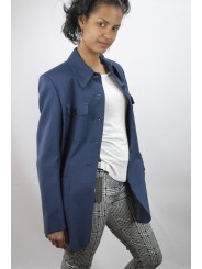 Jacke Blazer Damen-aufgesetzte Taschen-größe 42 - Blau Klar Frescolana - No Brand Sample