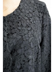Pierre Cardin Robe Femme L 46 Robe fourreau en dentelle noire - Bandoulière large