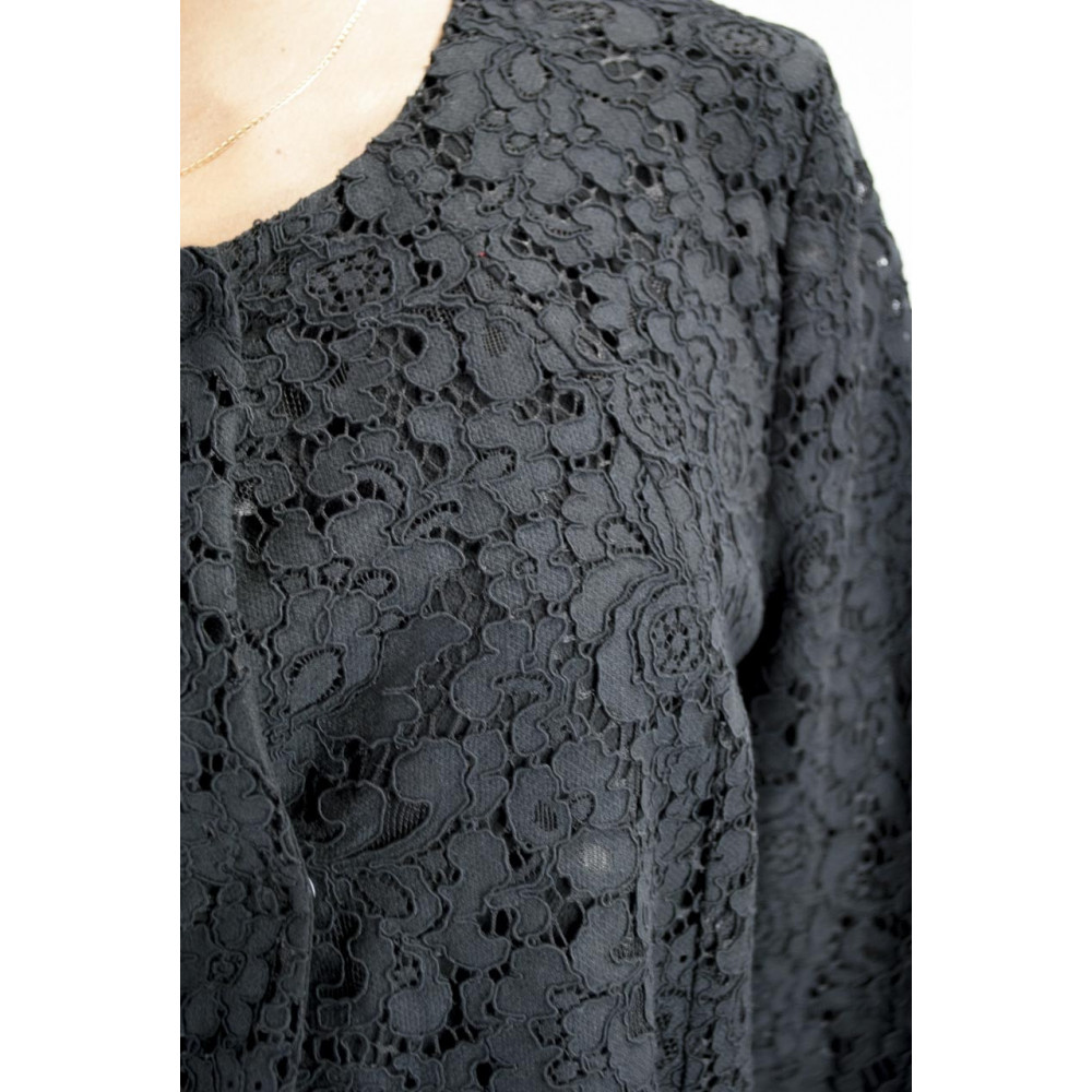 Vestido Pierre Cardin Mujer L 46 Vestido tubo de encaje negro - Bandolera ancha