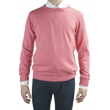 Shirt heren Licht met ronde hals en Koraal Roze S M L XL XXL Kasjmier - Wol