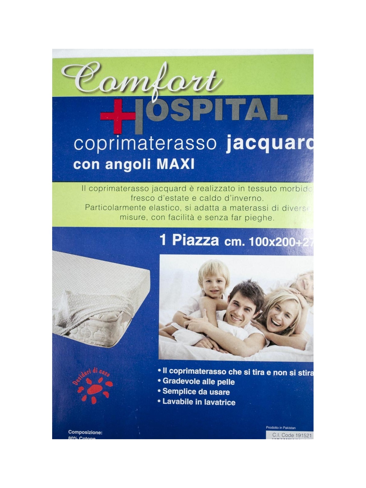 Mattress cover Terry Elasticated Diamond Comfort - Double bed Single bed and A Half Square