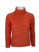 Damen Slim High Neck Sweater S 42 Orange 100% Kaschmir - Bouclè Garn