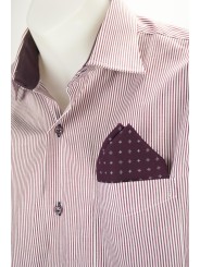 Elegant Men's Shirt 39 15½ Light blue woven fabric without pocket - Philo Vance