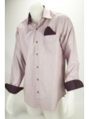 エレガントなメンズシャツ 39 15½ ポケットのないライトブルーの織物 - Philo Vance
