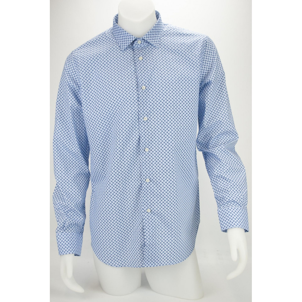 Camisa de Hombre Celeste y Azul Dachshund Slimfit - Philo Vance - Medina