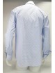 Camicia Uomo Azzurro Fantasia a Righe e Pois Tessuto Popeline Senza Taschino - Philo Vance - Bordeaux