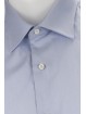 ポケットのないライトブルーの幾何学模様のメンズドレスシャツ - Philo Vance - Brescia