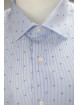 Светла-блакітная мужчынская кашуля з геаметрычным узорам з тканіны без кішэні - Philo Vance - Brescia