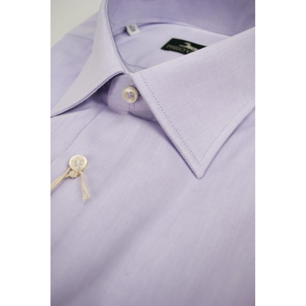 Lilac Men's Dress Shirt Poplin Filafil - Philo Vance - Cornflower