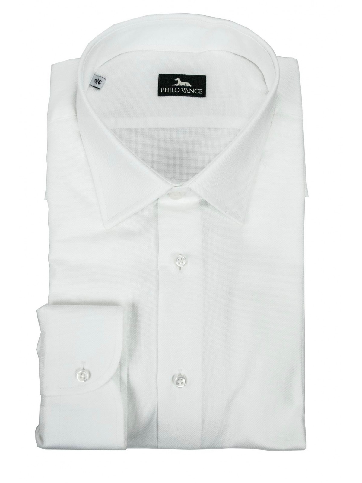 Camisa de vestir de hombre blanca de tela tejida - Philo Vance - Dresden