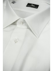 White Men's Dress Shirt Woven Fabric - Philo Vance - Dresden