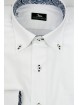 Men's Dress Shirt with Business collar - White with Blue trim - with pocket