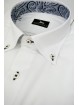 Camisa de vestir de hombre con cuello Business - Blanca con ribete azul - con bolsillo