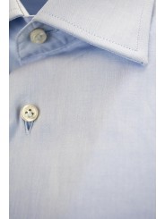男性用ライトブルーシャツ ストライプと水玉ポプリン生地 ポケットなし - Philo Vance - ボルドー