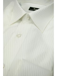 Белая мужчынская кашуля са срэбнымі палоскамі, баваўняны паплін - Philo Vance - Argenta