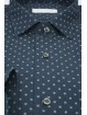 Men's Shirt 41 M French Dark Blue Polka Dot Pattern - Philo Vance - Ortisei