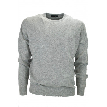 Mens Pullover Classic Crew Neck Cashmere Wool Sweater Slim 2-Wire
