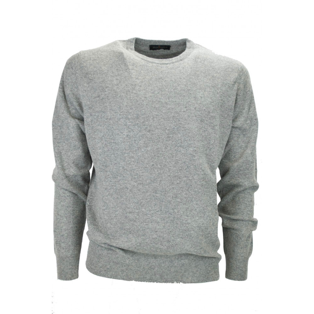 Мужчынскі класічны пуловер з круглым выразам з кашміровай воўны, тонкая вязка з 2 нітак