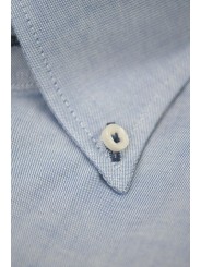 Casual Heren Overhemd 41 M Button Down Blue Jeans - Philo Vance - Ledro
