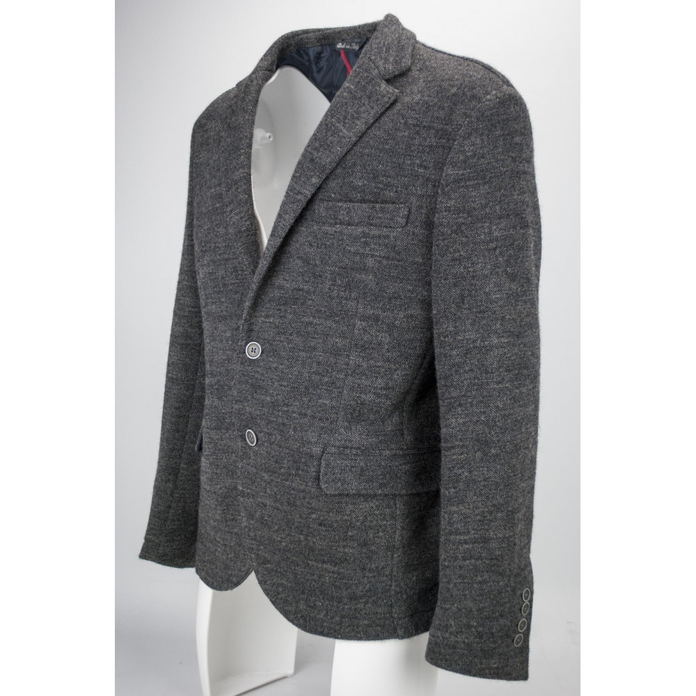Chaqueta de hombre 52 lana gris oscuro gris oscuro 2 botones - Slim Fit