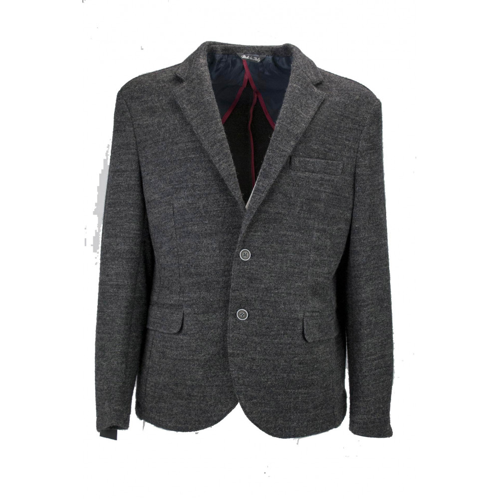 Herenjas 52 Donkergrijs Grisaille Wol 2 Knopen - Slim Fit