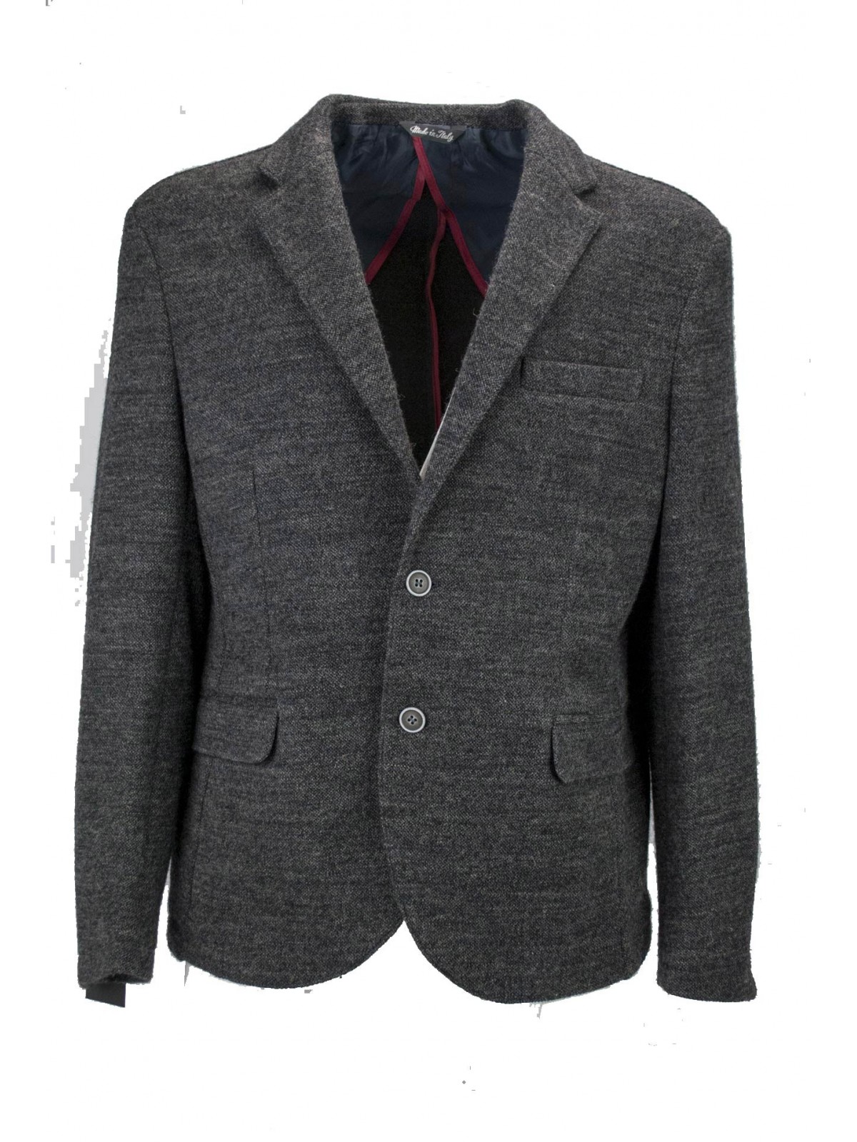 Herenjas 52 Donkergrijs Grisaille Wol 2 Knopen - Slim Fit