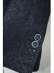 Giacca Uomo 54 Blu Scuro Indigo Panno Lana 2 Bottoni Semifoderata - Vestibilità Corta