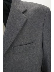 Men's Jacket 56 Gray Fabric Wool Cloth 3 Buttons Lined - Classic Fit