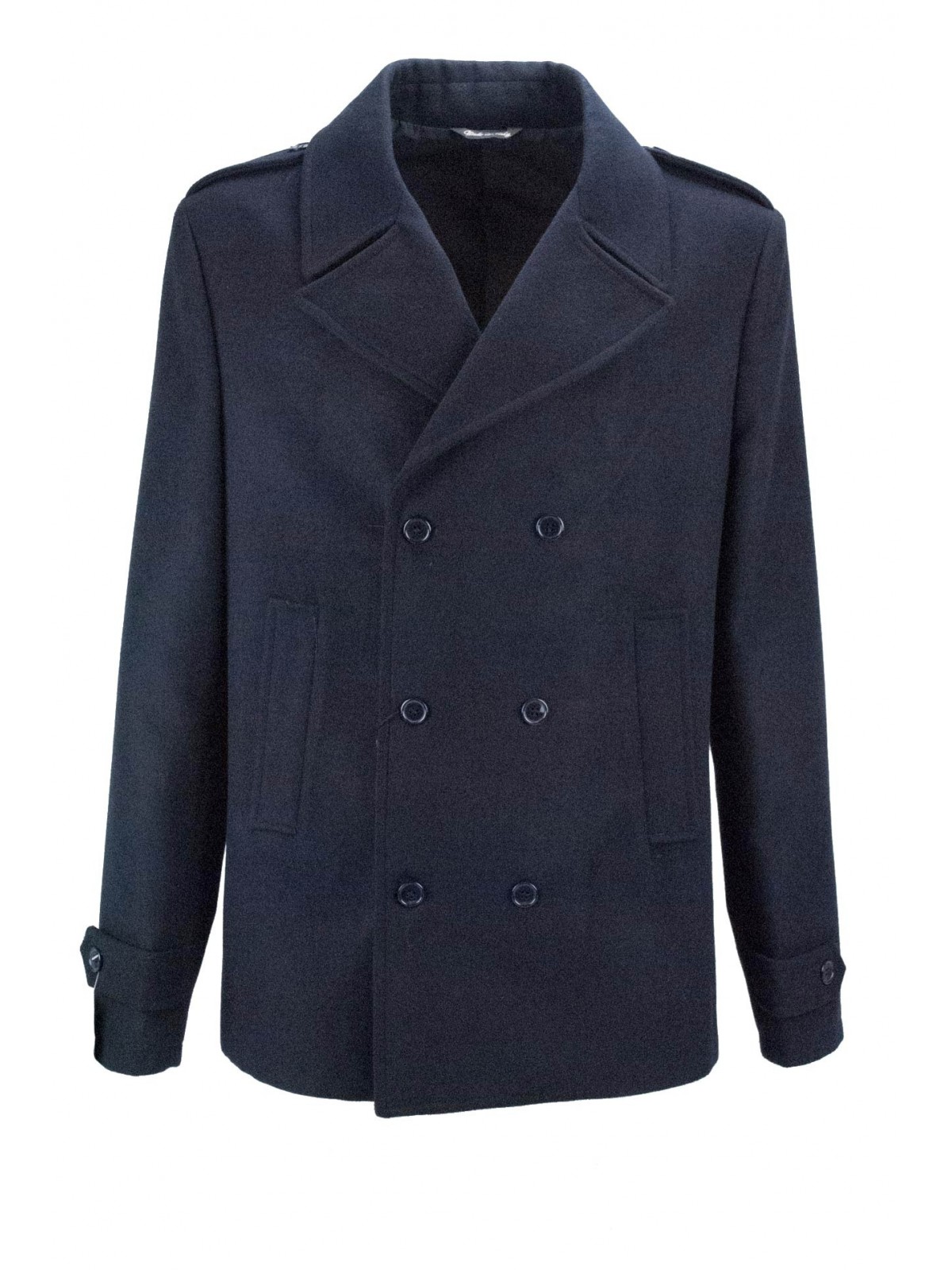 Double-Breasted Jacket Man 54 Dark Blue Wool Cloth - Classic Fit