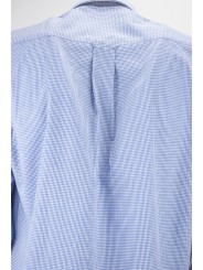 Camicia Uomo Classica Righe Blu Bianco Popeline - Button Down - Grino