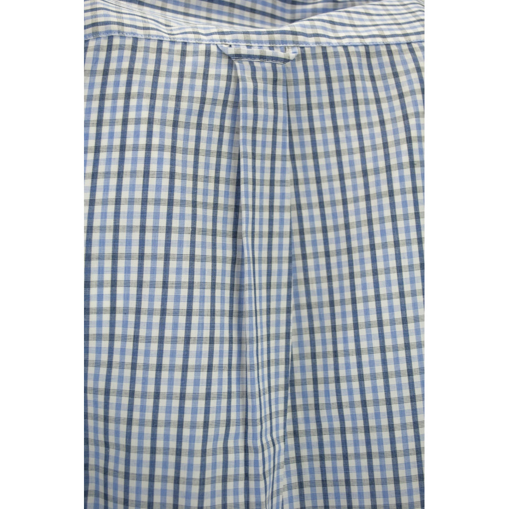 Klassiek Heren Overhemd Lichtblauw Geruit Poplin - Button Down - Grino