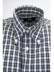 Classic Men's Shirt Black Check on White Poplin - Button Down - Grino