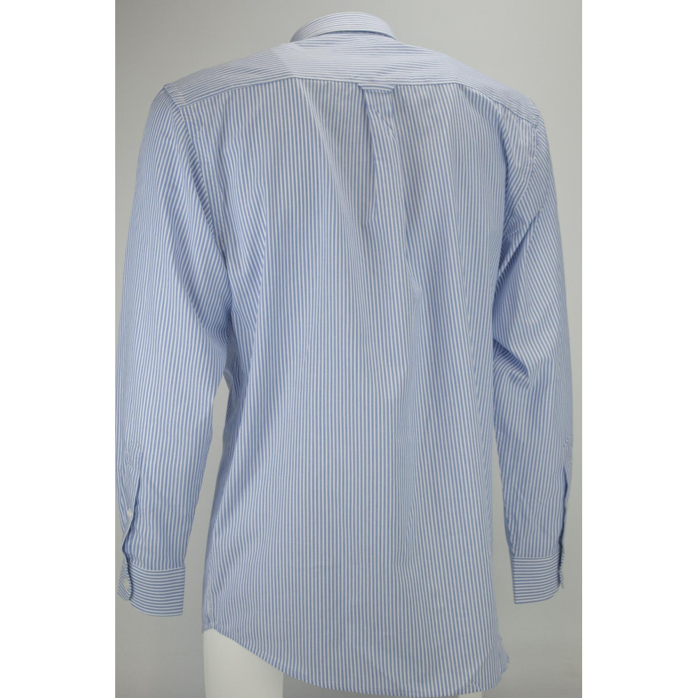 Hellblaues klassisches Herrenhemd aus Vichy-Popeline - Button Down - Grino