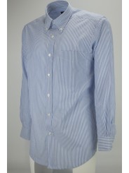 Lichtblauw Klassiek Heren Overhemd Vichy Poplin - Button Down - Grino
